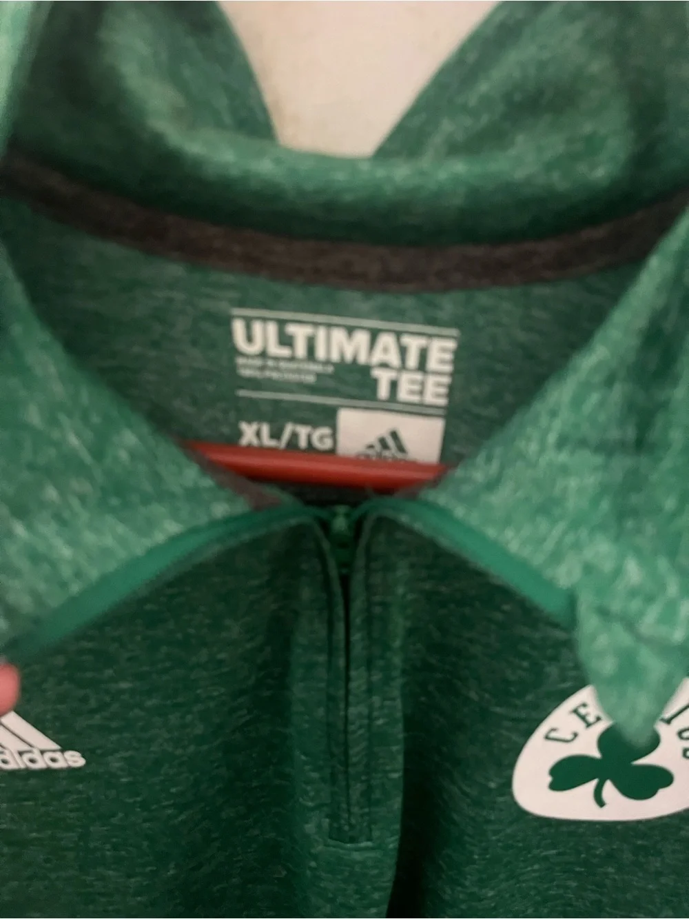 adidas Green Boston Celtics Quarter-Zip Pullover